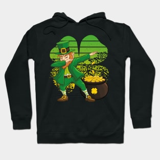 Dabbing Leprechaun St. Patricks Day Vintage Retro Clover Shamrock Hoodie